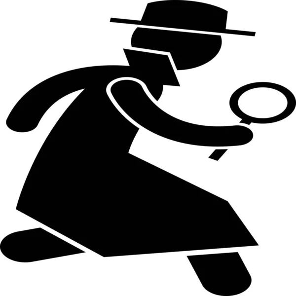 Detective Investigate Investigator Icon Solid Style — Stock Vector