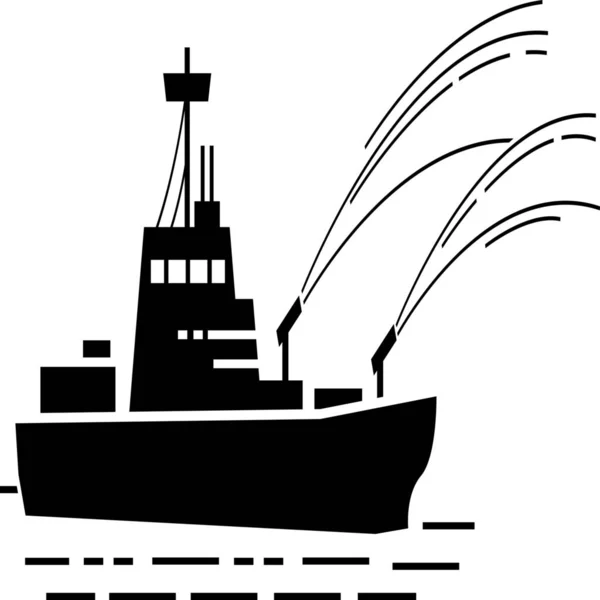 Hajó Tűz Tűzhajó Ikon — Stock Vector