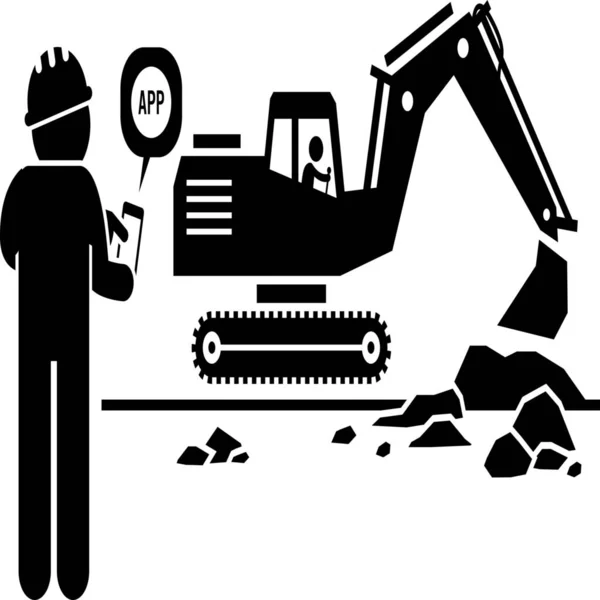 App Builder Construction Icon — Stock Vector