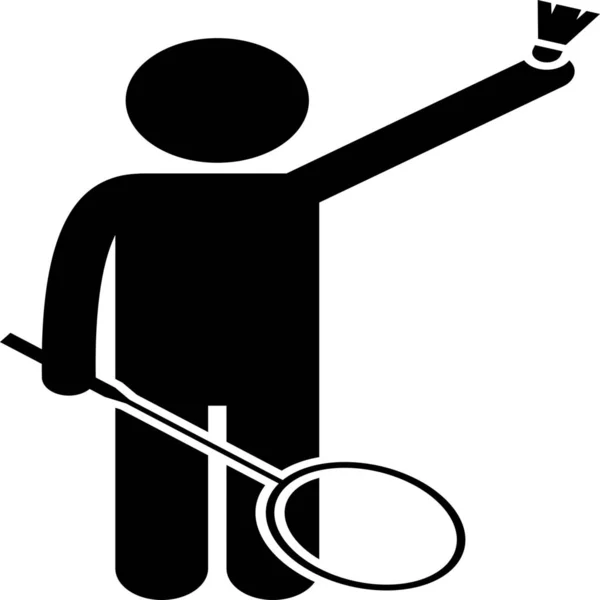 Badminton Icona Extracurricolare Bambino Nella Categoria Avatar — Vettoriale Stock
