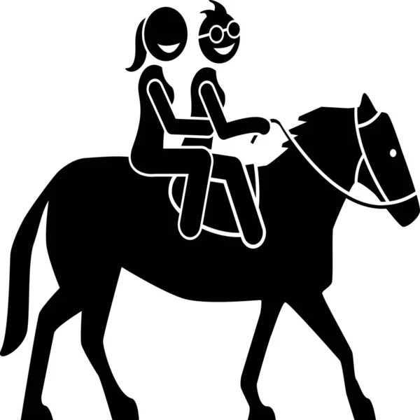 Активность Пара Икона Лошади Твердом Стиле — стоковый вектор