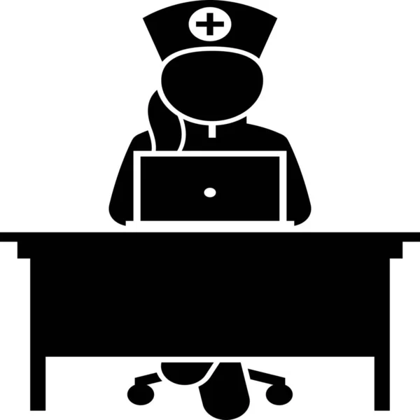 Sprawdzanie Ikony Szpitala Komputerowego — Wektor stockowy