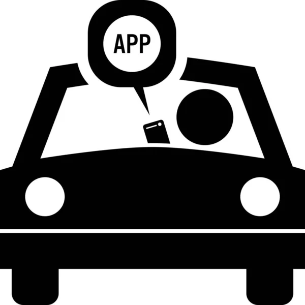 Ícone Driver Carro Aplicativo Categoria Dispositivos Móveis Aplicativos — Vetor de Stock