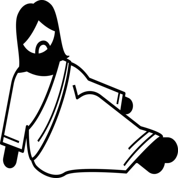 Plancher Jésus Poser Icône Dans Style Solide — Image vectorielle