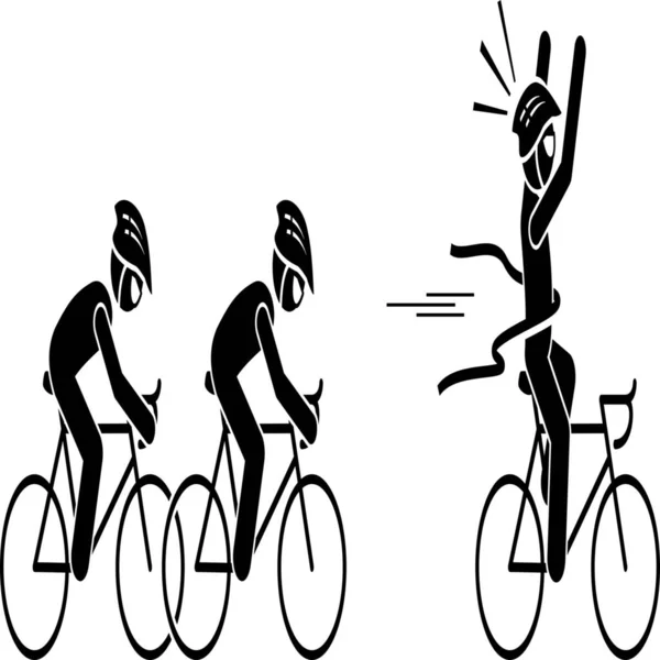 Şampiyon Yarışmacılar Bisiklet Simgesi — Stok Vektör