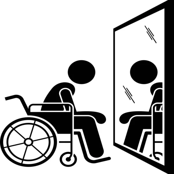 障害者の鏡のアイコン — ストックベクタ