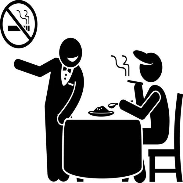 Їдальня Куріння Значок Ресторану — стоковий вектор