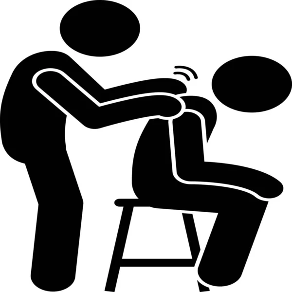 Homem Massagem Massagem Massagem Ícone —  Vetores de Stock