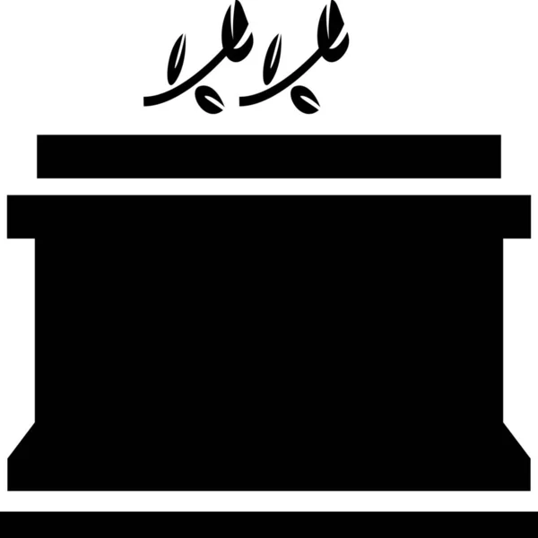 Ataúd Cementerio Icono Ataúd Estilo Sólido — Vector de stock