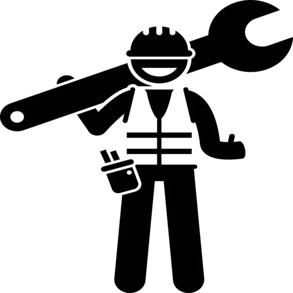 Character Fixer Handyman Icon — Stock Vector