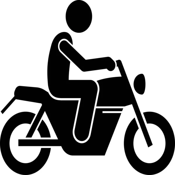 Bike Man Motorbike Icon Vehicles Modes Transportation Category — Stock Vector