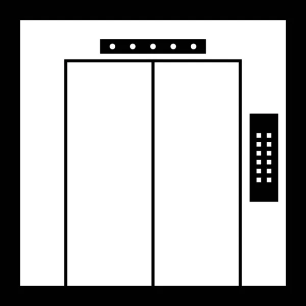 固体スタイルのアイコンの中に空のエレベーター — ストックベクタ