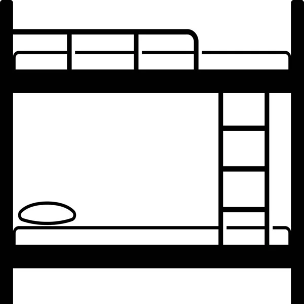 Bed Stapelbed Pictogram — Stockvector