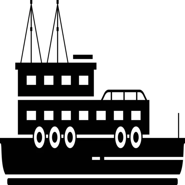 Boat Ferry Ship Icon Vehicles Modes Transportation Category — Stock Vector