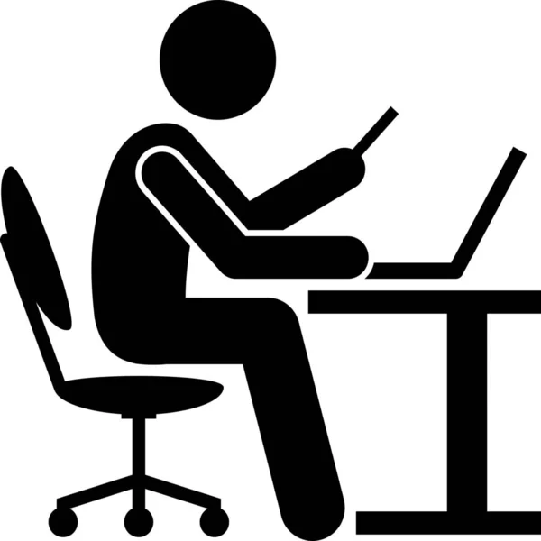 Καρέκλα Γραφείο Laptop Εικονίδιο Στην Κατηγορία Οικογένεια Σπίτι — Διανυσματικό Αρχείο