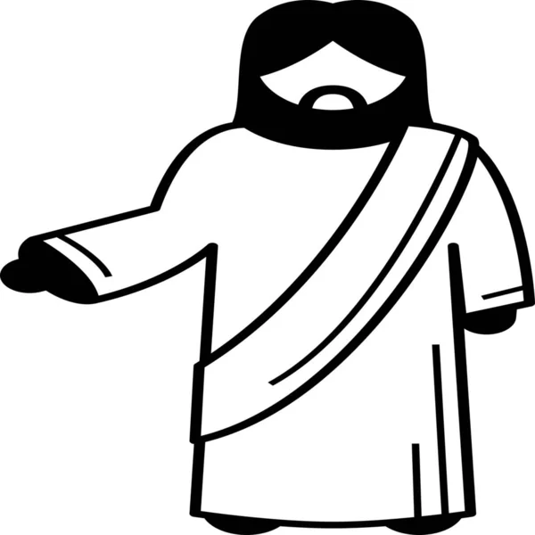 Рука Ісус Суцільна Ікона Суцільному Стилі — стоковий вектор