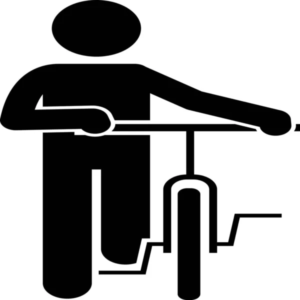 单车男子在车辆及运输方式类别中的象征 — 图库矢量图片