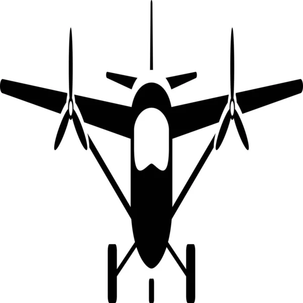 Ikona Pohledu Zepředu Letadle Kategorii Vozidla Způsoby Dopravy — Stockový vektor