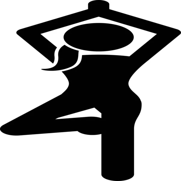 Balance Yoga Meditation Icon Solid Style — Stock Vector