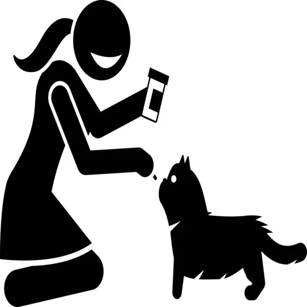 Іконка Доповнення Дівчини Кішки — стоковий вектор