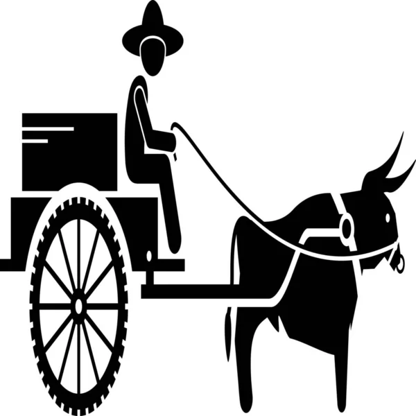 Vaca Toro Viejo Icono — Vector de stock