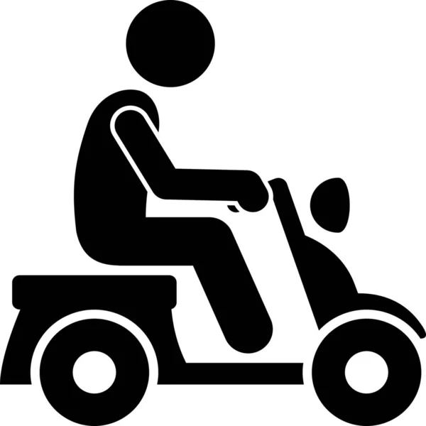 Человек Значок Мотоциклиста Транспортных Средствах Режимах Транспортной Категории — стоковый вектор