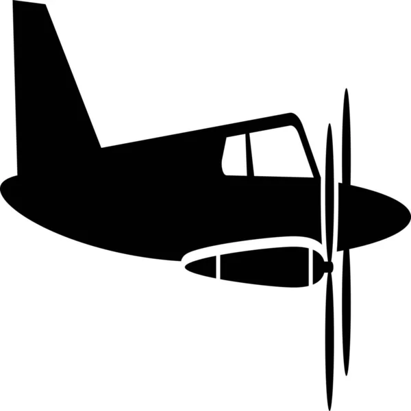 Aircraft Airplane Flight Icon Solid Style — Stock Vector