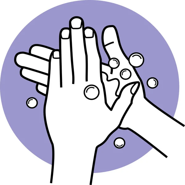 Bubble Cleaning Hands Icon — Stock Vector