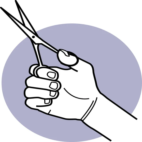 Schaar Scherpe Hand Pictogram — Stockvector