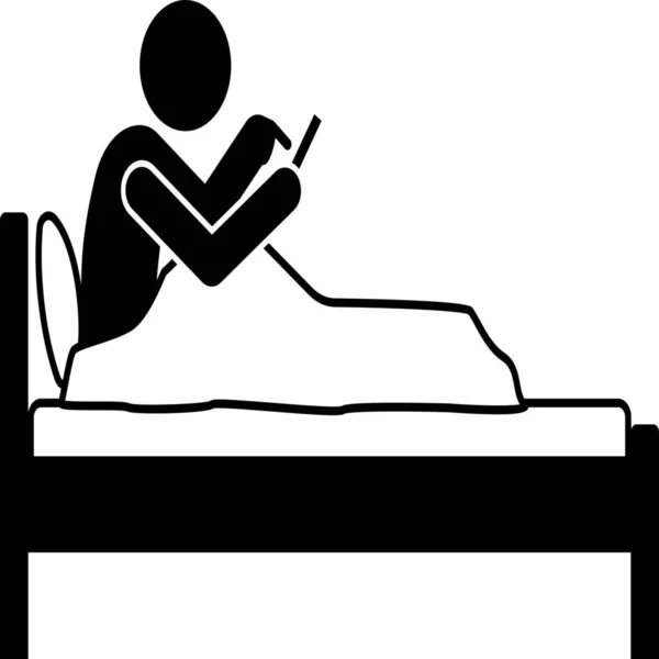 Bed Bedroom People Icon — Stock Vector