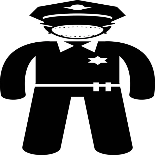 Solid Stilinde Polis Cephe Maskesi Simgesi — Stok Vektör