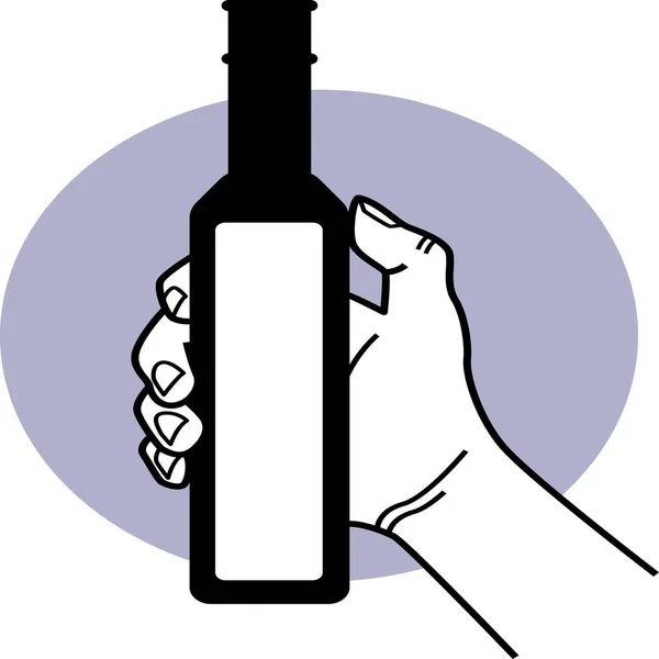 Bottle Glass Hand Icon — Stock Vector