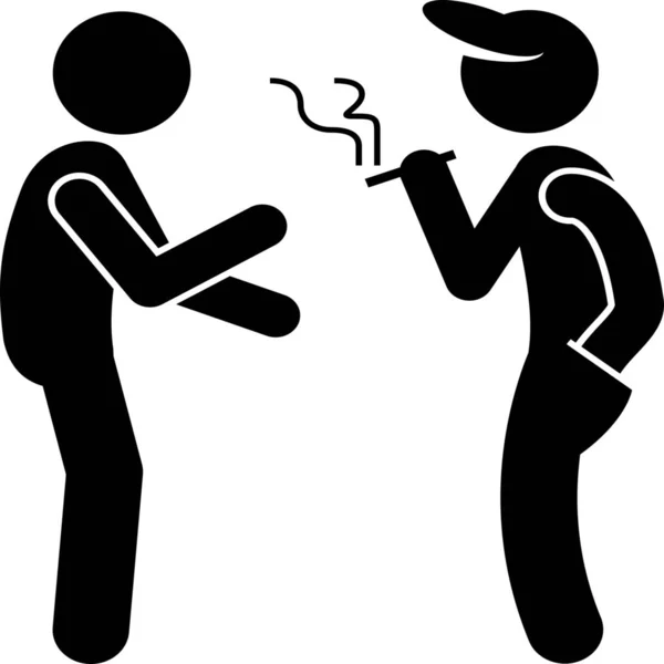 Advise Friend Smoker Icon — Stock Vector