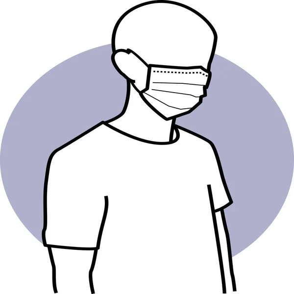Maschera Protezione Virus Icona — Vettoriale Stock