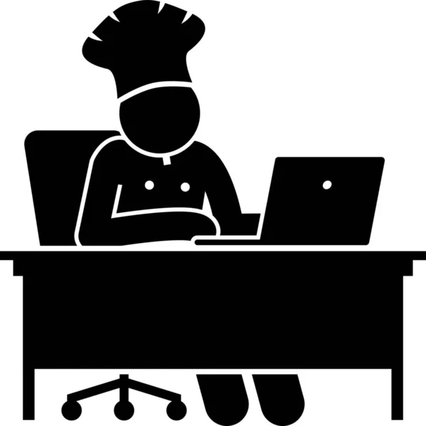 厨师电脑厨师图标 — 图库矢量图片