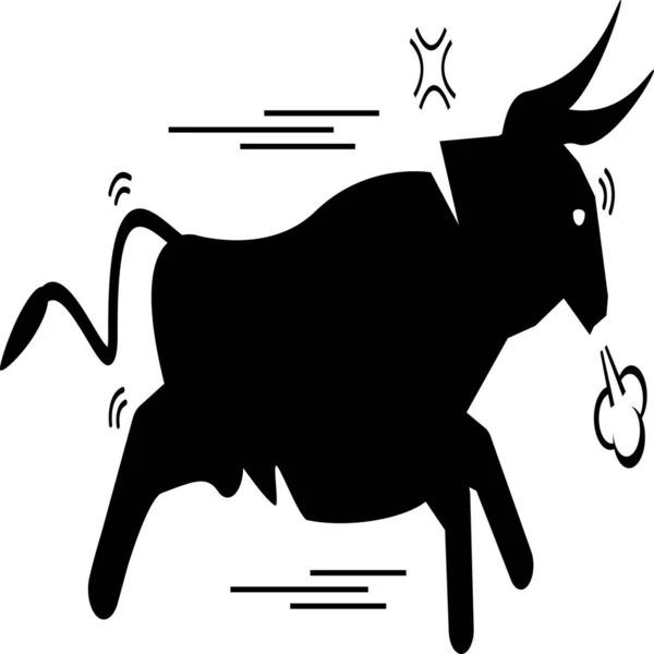 Angry Bull Cow Icon — Stock Vector