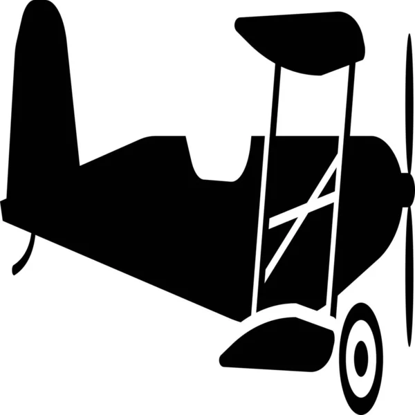 Uçağın Çift Düzlemli Eski Simgesi — Stok Vektör