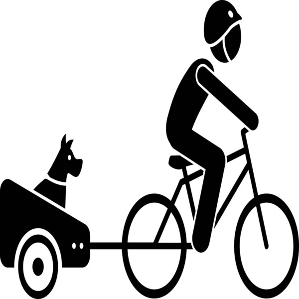 Adjuntar Icono Del Carrito Bicicleta Categoría Recreación Pasatiempos — Vector de stock