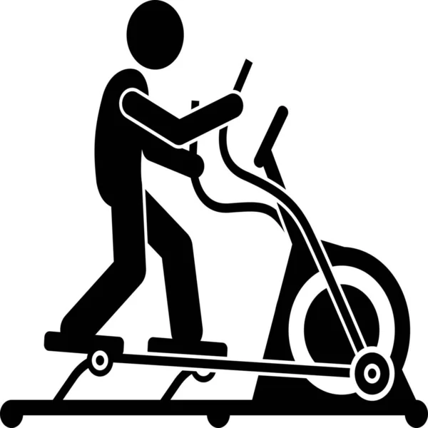 Καρδιο Ελλειπτικό Γυμναστή Ασκήσεις Εικονίδιο Στην Κατηγορία Γυμναστήριο — Διανυσματικό Αρχείο