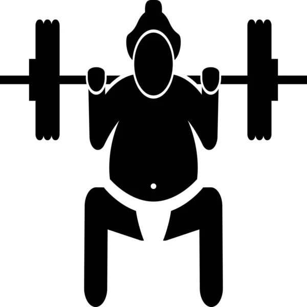 Gym Squat Sterk Pictogram — Stockvector