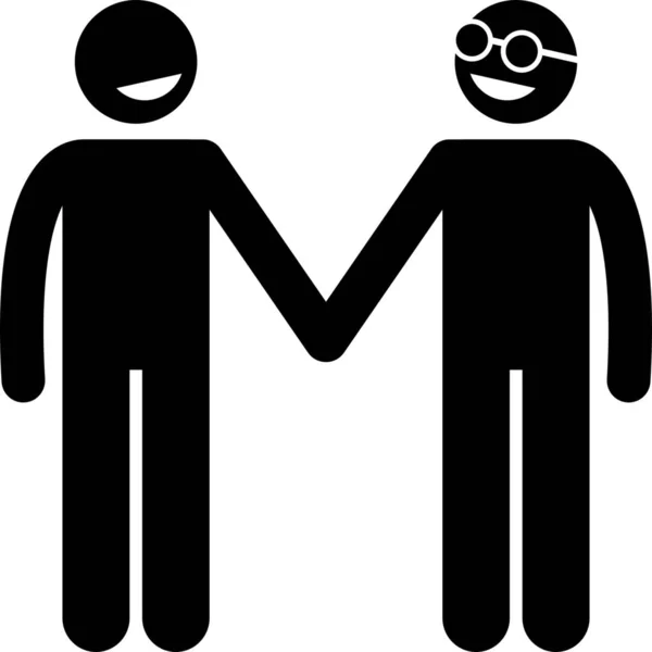 Ομοφυλόφιλος Κρατώντας Χέρια Ομοφυλοφιλικό Εικονίδιο Στην Κατηγορία Πολιτισμός Κοινότητες — Διανυσματικό Αρχείο