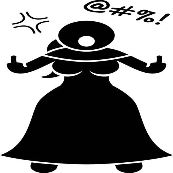 Fuck Girl Graceless Icon Solid Style Vector Graphics