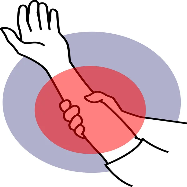 Dolor Icono Muscular Mano — Vector de stock