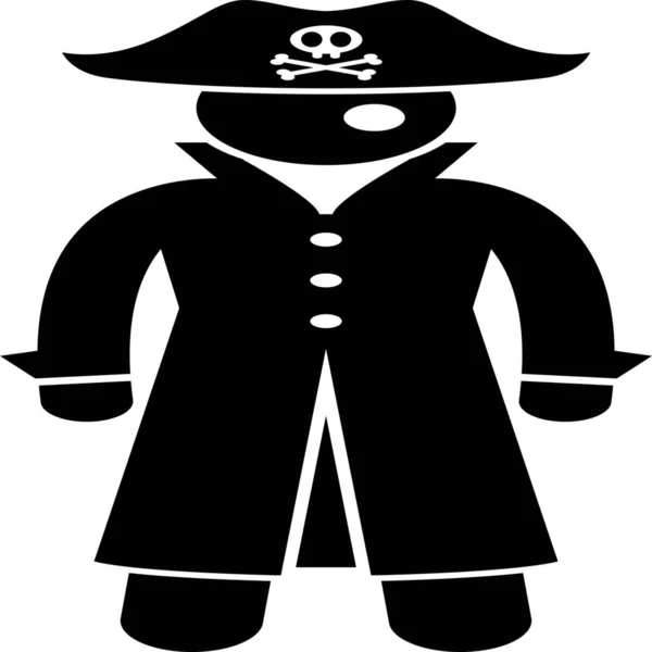 Фигура Капитана Пиратской Палки Стиле Фредди — стоковый вектор