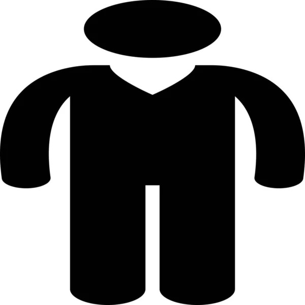 男性Vネックシャツアイコンのソリッドスタイル — ストックベクタ