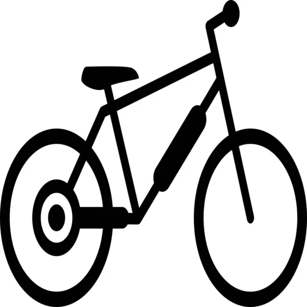 Automatisiertes Akku Fahrrad Symbol Solid Stil — Stockvektor