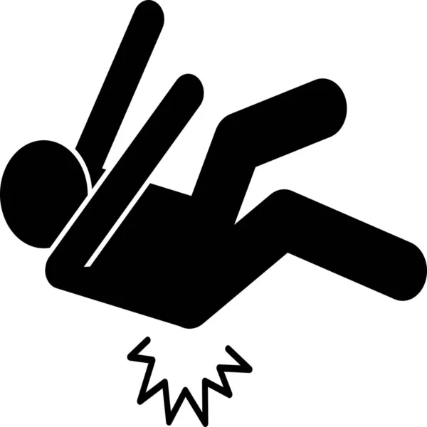 Backbone Butt Fall Icon — Stock vektor