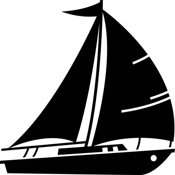 Иконка Парусника Лодки Категории Транспортные Средства Виды Транспорта — стоковый вектор