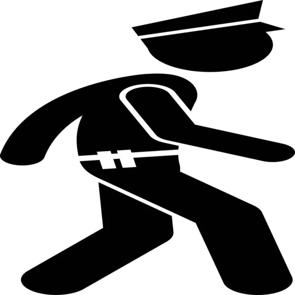 Cop Walking Policeman Icon — Stock Vector