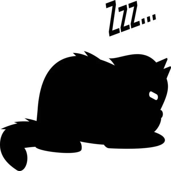 Gato Dormindo Sleepa Ícone —  Vetores de Stock